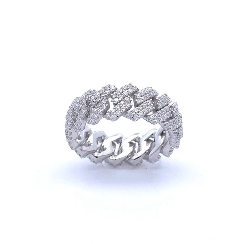 KAEL 2.94 CTW 925 MOISSANITE RHODIUM ICED OUT RING | 995391