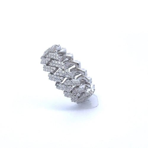 KAEL 2.94 CTW 925 MOISSANITE RHODIUM ICED OUT RING | 995391