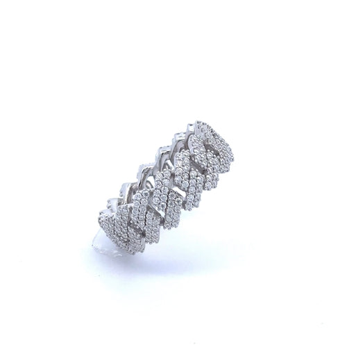 KAEL 2.94 CTW 925 MOISSANITE RHODIUM ICED OUT RING | 995391